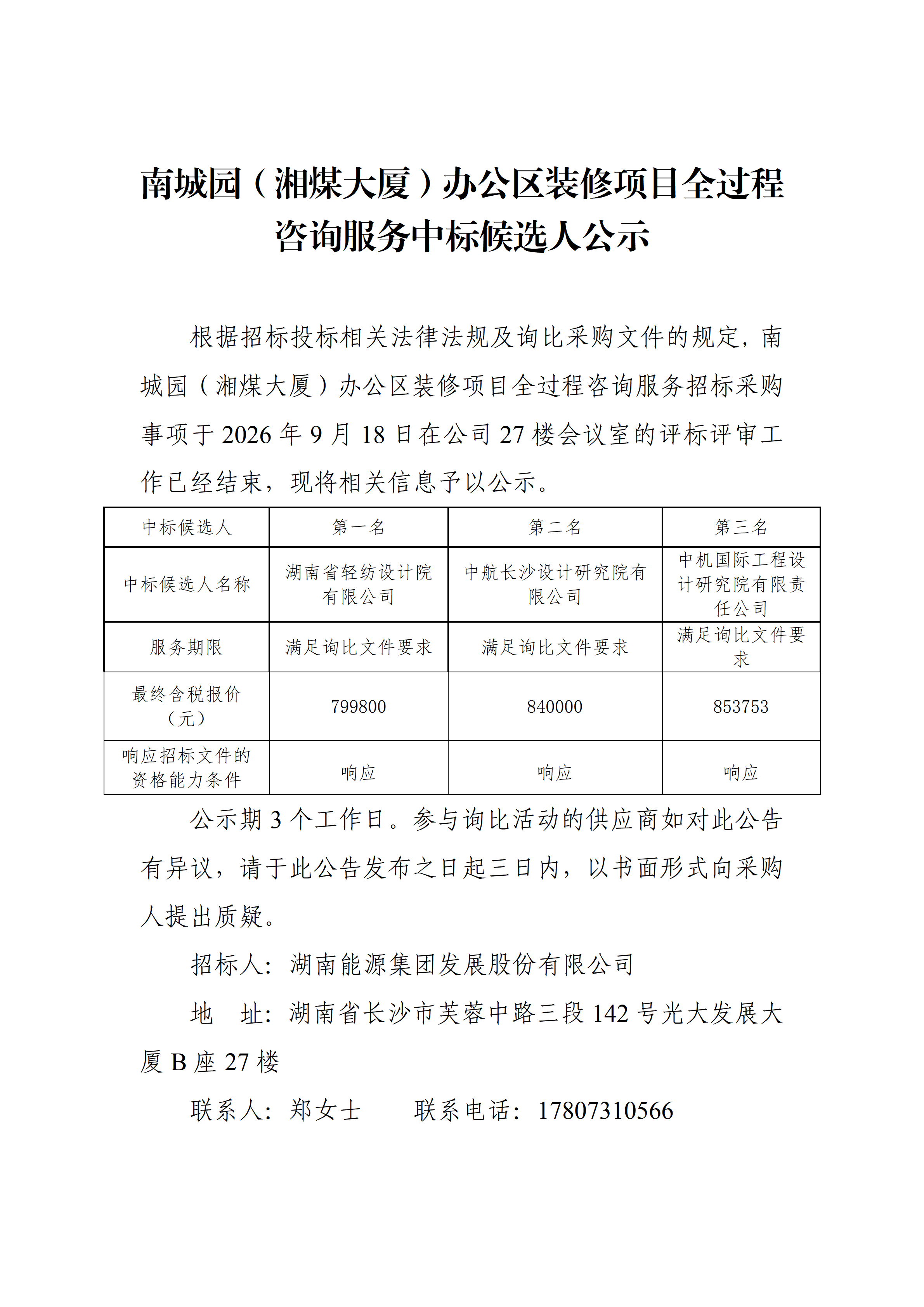 南城园（湘煤大厦）办公区装修项目全过程咨询服务中标候选人公示_01(1).png